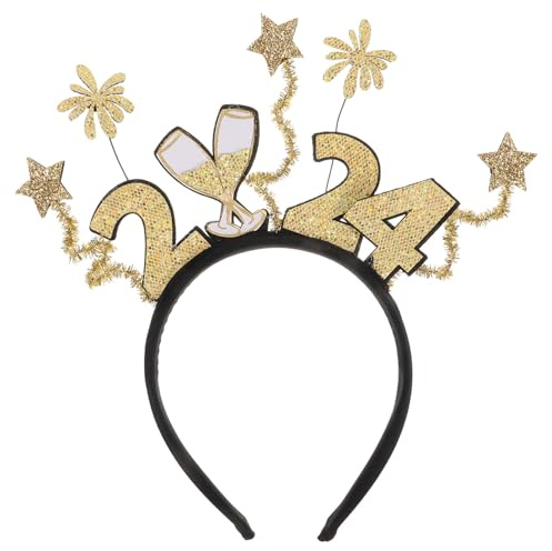 Beatifufu Neujahrs-stirnband Haarreifen für Silvesterparty Leuchtender Haarschmuck Kopfbedeckung für Party Praktisches Haarbänder-accessoire