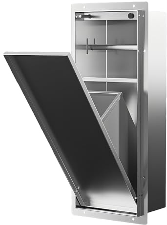 Cestino da incasso a nicchia, in acciaio inox 304, armadietto da bagno con porta carta igienica, design invisibile per rinnovare il bagno dell'hotel