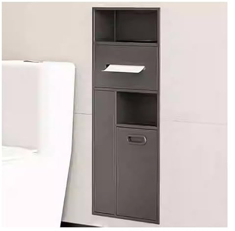 Scaffale in acciaio inox salvaspazio per il bagno a nicchia per casa e hotel, soluzione elegante per riporre gli spazi del bagno
