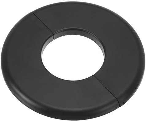 sourcing map Wall Split Flange, ABS Self-Adhesive Escutcheon Plate for 44mm/1.7 Diameter, Water Pipe Cover for Kitchen Toilet Faucet Decoration, Black