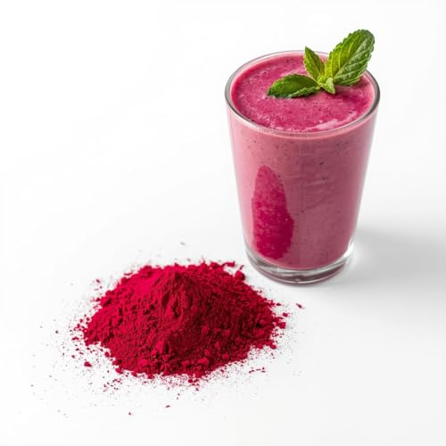 100% Rote Beete Pulver, 150g reines Gemüsepulver ohne Zusätze, fein gemahlenes Pulver aus Roter Bete, natürliches Fruchtpulver für Smoothies, Joghurt, Backen & Shakes, Vegan, rote Rübe Gemüse Drink