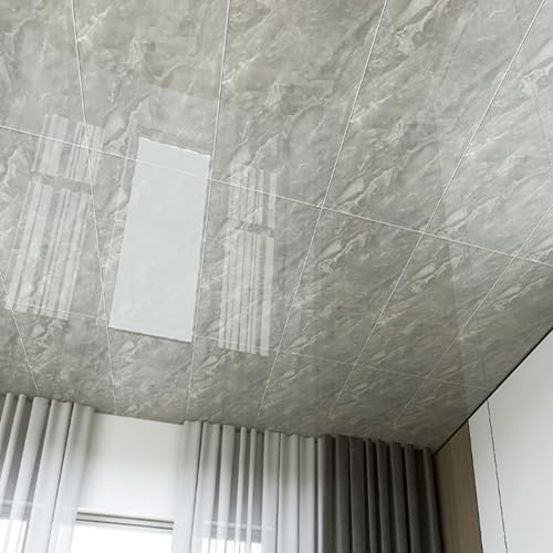 Piastrelle autoadesive per soffitti in PVC, parete decorativa bianca, pannello per soffitti sospesi, pannelli di rivestimento, bastone e buccia, lavabile