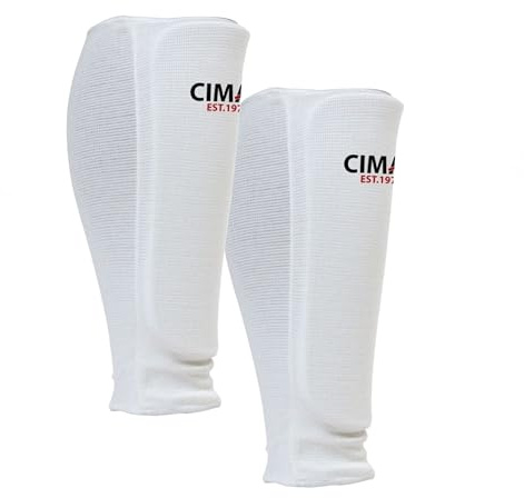 CIMAC Shin/Forearm Guards - Senior Size - Shin Guards with Full-Length Padded Foam, 12mm Thick Padding, Suitable for Karate, Taekwondo, Kickboxing, Training, & Sparring