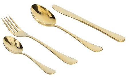 Tognana Golden, servicio 24 cubiertos, acero, oro
