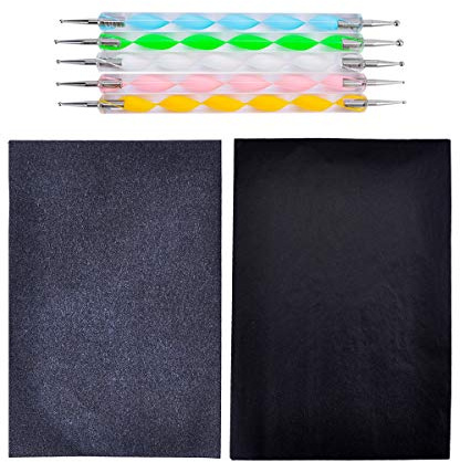 iSuperb 200 hojas de papel de carbón negro para madera, papel y lienzo, 5 lápices de lápiz capacitivo incluidos (33 x 23 cm, 200 unidades)