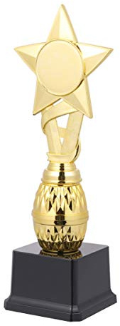 NUOBESTY Kids Award Trophy Plastic Star Ribbon Cup Small Trophy for Competitions Sports Events and Activity Recognition 7.50 X 7.50 X 20.00 Cm