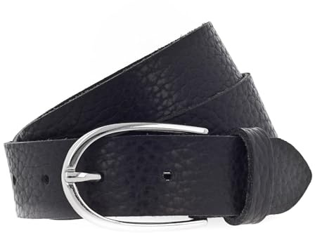 Vanzetti Glitter Gürtel Damen Leder Rindleder Black Metallic Damengürtel 30 mm Ledergürtel