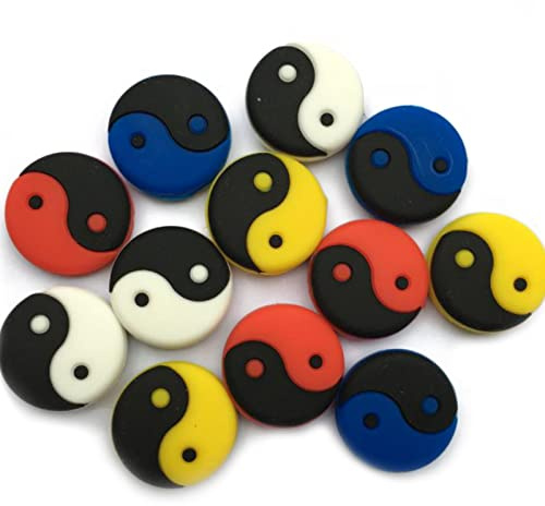 AOTISBAO 12 Pcs Tennis Vibration Dampeners Silicone Racket Shock Absorbers Tennis Racket Accessories for Tennis Players