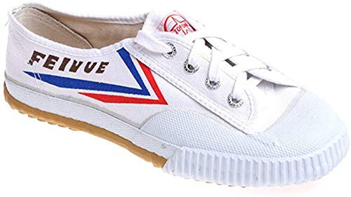 ZKHD Unisex Martial Arts Schuhe Tai Chi Turnschuhe Klassische Chinesische Leinwand Kung Fu Schuhe für Erwachsene Kinder Tägliches Training,White-39EU
