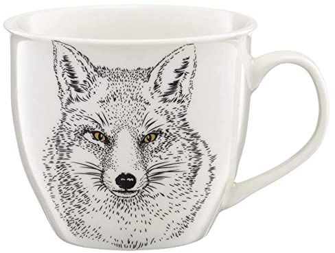 AMBITION Große Kaffeetasse 550ml Fox Wild Jumbotasse Porzellan Spülmaschine & Mikrowelle