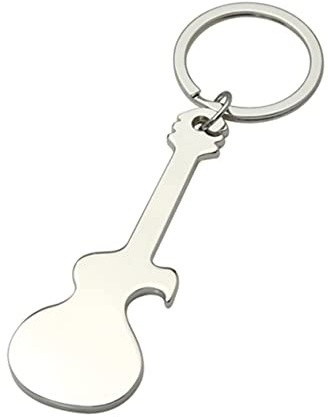 ARFUKA Stainless Steel Bottle Opener Keychain Guitar Shaped Beverage Opener Key Ring