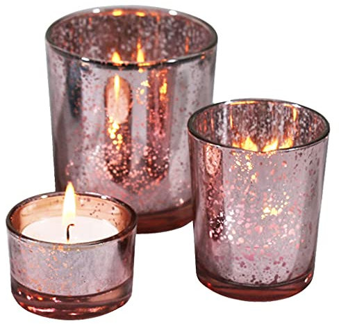HEXEH Kerzenhalterhalter Kreative Glas Kerzenständer Tasse DREI Stück Party Geburtstag Kerzenständer Bar Tisch Kerze Cup Coffee Shop Kerzenständer Dekoration Kandelaber