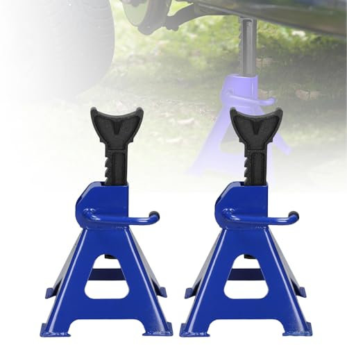 2x 3 Ton Tonne Axle Stand Steel Adjustable Axle Jack Holding Stands for Car Van Lifting Tool Emergency,Adjustable Range; 29-43 cm