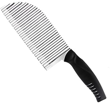 Cortador de patatas arrugadas, cuchillo de mano para picar zanahoria, herramienta de corte ondulado para cocina, restaurante, acero inoxidable, hoja blanca
