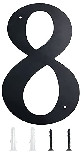 28 cm XXL Hausnummern, Moderne Extra Große Hausnummer, moderne Adressnummern in elegantem Schwarz, massives Metall für Hausschild, Türschild, Haus, Tor, Gebäude, Geschäft, Briefkasten (8)