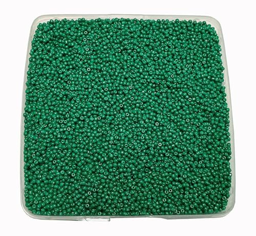 Perlin Rocailles Glasperlen Indianerperlen Saatperlen Pony Perlen 2mm 11/0 Seed Beads 6500 Stk (Dunkel Grün)