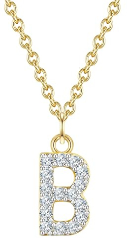 GLANZSTÜCKE MÜNCHEN Damen Kette Buchstabe B aus 925/- Sterling Silber mit Zirkonia