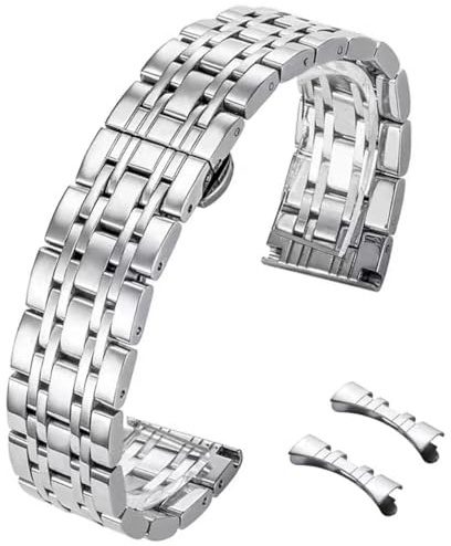 HEYOZURY Cinturini per Orologio Acciaio Inossidabile Cinturino in Metallo con Estremità Dritta e Curva 12mm 14mm 16mm 18mm 19mm 20mm 21mm 22mm Cinturino di Ricambio in Metallo per Uomini/Donne
