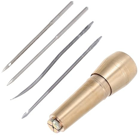 SHINEOFI 1 Juego Punzón De Cobre Costura Rápida Punzones Herramientas Herramienta Para Rascar Agujas De Coser a Mano Kit De Costura Aguja De Coser a Mano Reparación De Zapatos