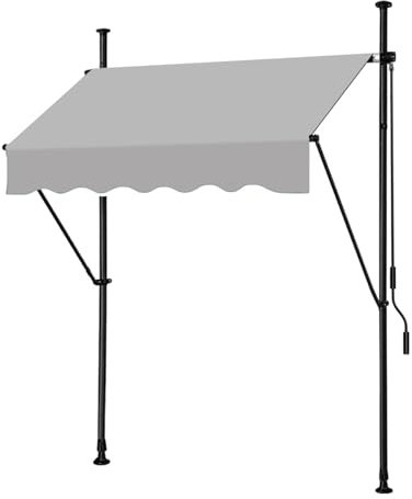 Store Banne manuel Auvent de terrasse Pergola jardin exterieur,Auvent de Terrasse en Aluminium Manivelle Tissu Résistant aux UV et Eau pour Fenêtre Terrasse Balcon ( Color : Light grey , Size : 250x12