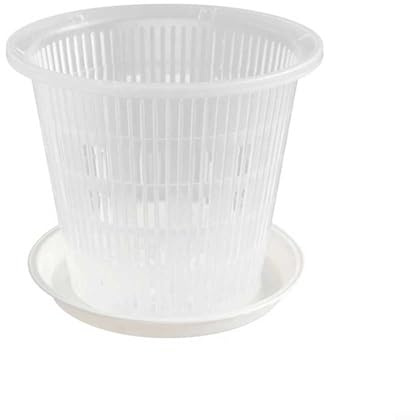 Homefurnishmall Pot à orchidée transparent respirant adapté pour asclépiade, fleur de lune, et plus pour encore et solide (160 mm)