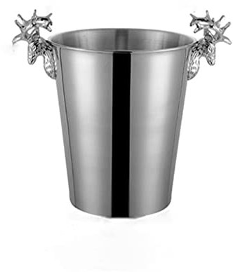 Stainless Steel Ice Bucket with Deer Head Handle 3000mL 5000mL Beer Champagne Cooler Silver Gold Color Option