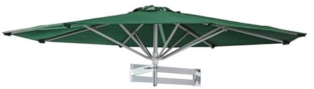 WOLWES Wall Mounted Patio Umbrella, Tilt Sunshade,Large Outdoor Umbrellas, Adjustable Wall-mounted Shading Umbrellas,Suitable For Gardens,Courtyards, Balconies, Etc.(Green,220cm)