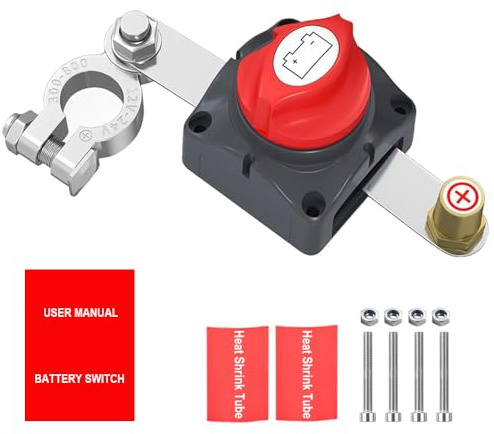 Gebildet Interrupteur de Déconnexion de Batterie,Interrupteur de Batterie à borne latérale Marche/arrêt 275A 12-48V Interrupteur Principal de Coupure de Courant de Batterie pour Voiture,Véhicule