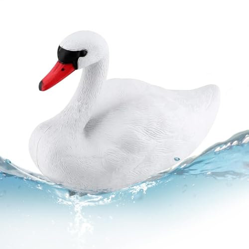 Teichdekoration Schwan - Lebensechte Lockvögel, Schwanen-Köder, Teichdekoration, schwimmende künstliche Schwäne -Schwimmender Schwanen-Lockvogel, praktisch und elegant, als Dekoration für Teich, See o