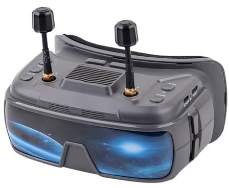 Qerwsdty 5.8G FPV-Brille mit HD-DVR, 3,5 1024 * 600 IPS-Bildschirm, Dual-Empfang, FPV-Drohnenbrille für FPV-Drohnen