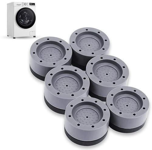 6pcs Anti Vibration Pads For Washing Machine & Dryer Feet | Anti Slip, Noise Cancelling & Shock Absorber | Fixed Machine Rubber Stabiliser Kitchen Laundry Accessories