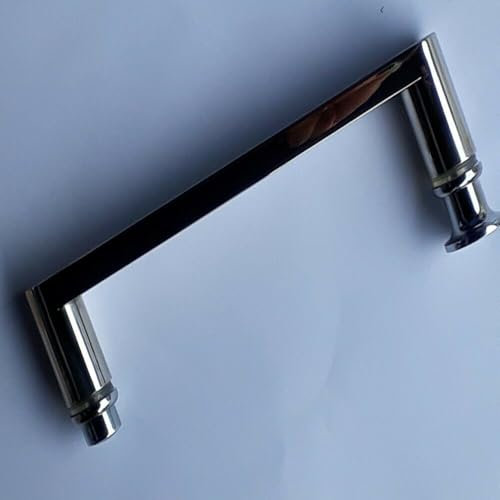 Generisch Maniglia in vetro per porta doccia, rotonda, in acciaio inox TG07, distanza tra i fori 200 mm, lunghezza 220 mm