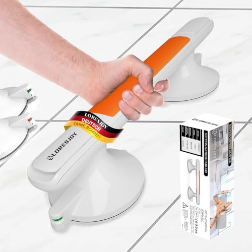 LORESJOY Poignée Ventouse pour Salle de Bain, Ventouse de Poignée Douche Poignee Securite Salle de Bain, Barres d'appui de Douche Forte Prise pour Handicapés