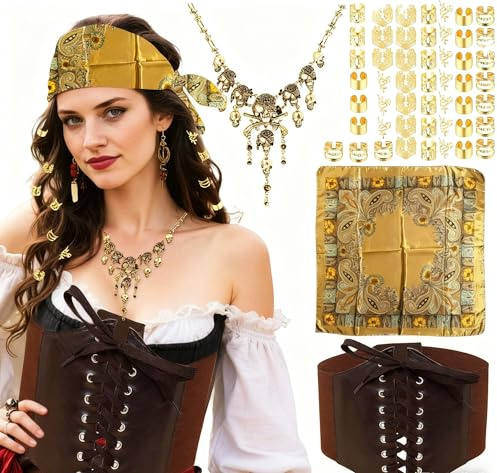BACH AND BOOZY accoutrement pirate bandeau collier crâne pour fêtes halloween carnaval festivals musicaux