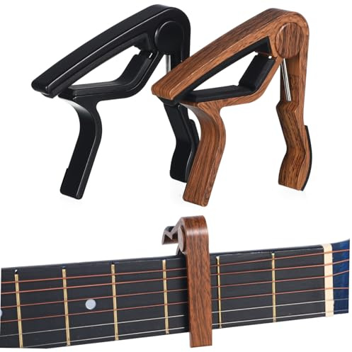 GALPADA Holz Gitarren Capos Instrumentenzubehör für Akustik und E-gitarre 2 Stück mit Präziser Stimmung und Anpassbar an Verschiedene Halsprofile