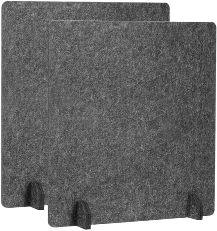 PATIKIL Separadores De Escritorio 24 X 24, 2 Paquetes Panel De Privacidad para Escritorio Separador 4 Pies De Soporte para Oficina Hogar Biblioteca, Estilo Gris Oscuro C