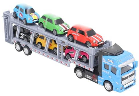 SIXRUN Autotransport, Spielzeugtransporter, Abnehmbares Interaktives Spielzeug, Transportwagen für, Spiele für und, Legierungsmaterial (Blue)