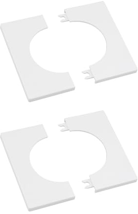 UFURMATE 2Pcs Pipe Wall Covers, ABS Plastics Square Split Flange & Escutcheon Plate Self-Adhesive Decorative Covers for Pipe Tube (White,60mm Diameter)