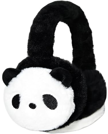 IHCEMIH Ear Muffs, Girls Boys Panda Earmuffs Fluffy Plush Adjustable Earmuff Winter Accessories Soft Ear Warmers Running Skiing Ears Covers Protectors from Wind Cold Outdoor Gift for Childrens