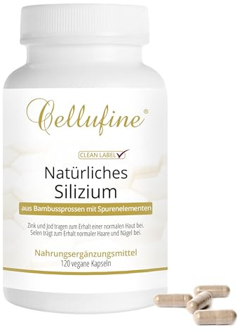 Cellufine® natürliches Silizium aus Bambus 75 mg - 120 Silzium Kapseln vegan, Silizium hochdosiert, Silicium Kapseln als Nahrungsergänzungsmittel, natürlich & ohne Konservierungsstoffe