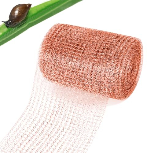 MFUSUL Filet Anti Limaces et Escargots, 12m x 127mm, Double Maille de Cuivre Copper Anti Limace, Découpable, Convient pour Prévenir Les Parasites du Jardin, Les Rongeurs, Protection des Plantes