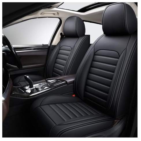 XINYUNFEI Vordersitze Set Auto Sitzbezüge Für Ford Ranger Wildtrak 2016-2025, AutositzbezüGe Set Leder, 2-Sitze SitzbezüGe Auto Vordersitze Zubehör(Black)