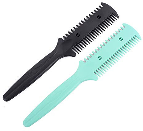 Fine Lines Split End Trimmer for Women – Razor Comb Pack of 2 for Cutting & Thinning Hair – Double Sided Hair Cutting Tool & Split End Remover – Unisex Hair Trimmer for Dead Ends & Baby Hairs