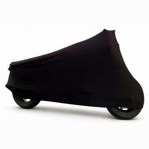 Car-e-Cover Indoor Premium Motorrad Abdeckung, unsere formanpassende Motorradplane Perfect Stretch, eine Schutzhülle für innen, Abdeckplane in 3 Farben & 3 Größen (Schwarz, XS-S)