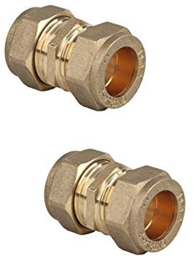 Straight Coupling Brass Compression Fittings 15mm Multi Packs 1, 2, 4 (2)