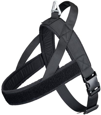 EXCELLENT ELITE SPANKER Ziehfreies Hundegeschirr mit Griff Verstellbares Hundegeschirr aus Nylon Einfaches Training für kleine, mittlere und große Hunde(BLK-M)