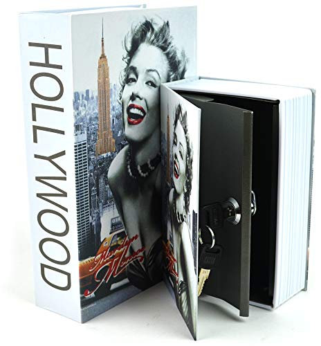 DSL HomeSafe Real Book Safe Secret Hidden Key Combination Metal Security Money Box 3 Size 7 Design (Hollywood, Size L: 240 x 155 x 55mm)