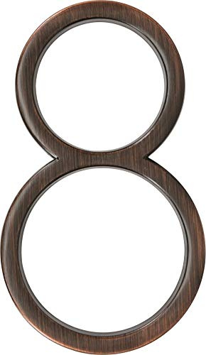 Distinctions 844693 House Number 8, Bronze Zinc Floating Address Number, Modern Outdoor Address Sign for Front Door, Mailbox, Wall, or Plaque, 5 Inches