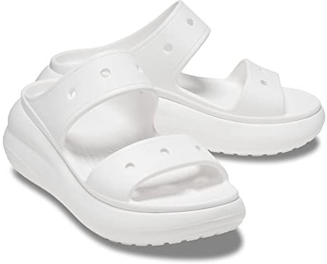 Crocs Unisex Classic Crush Platform sandaler Clog, Vitt, 12 UK Men/ 14 UK Women