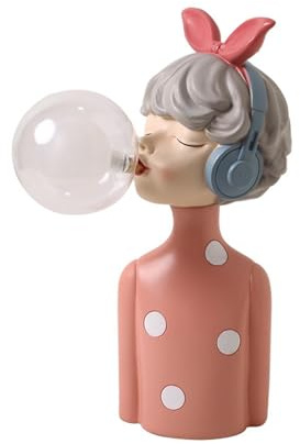 xuejuanshop Luz de Lujo Burbuja Chica Decoración Simple Moderno Hogar Sala de Estar Dormitorio Mesa de Noche Decoración Lámpara de Mesa Creativa (Color : Bubble Girl Singing)